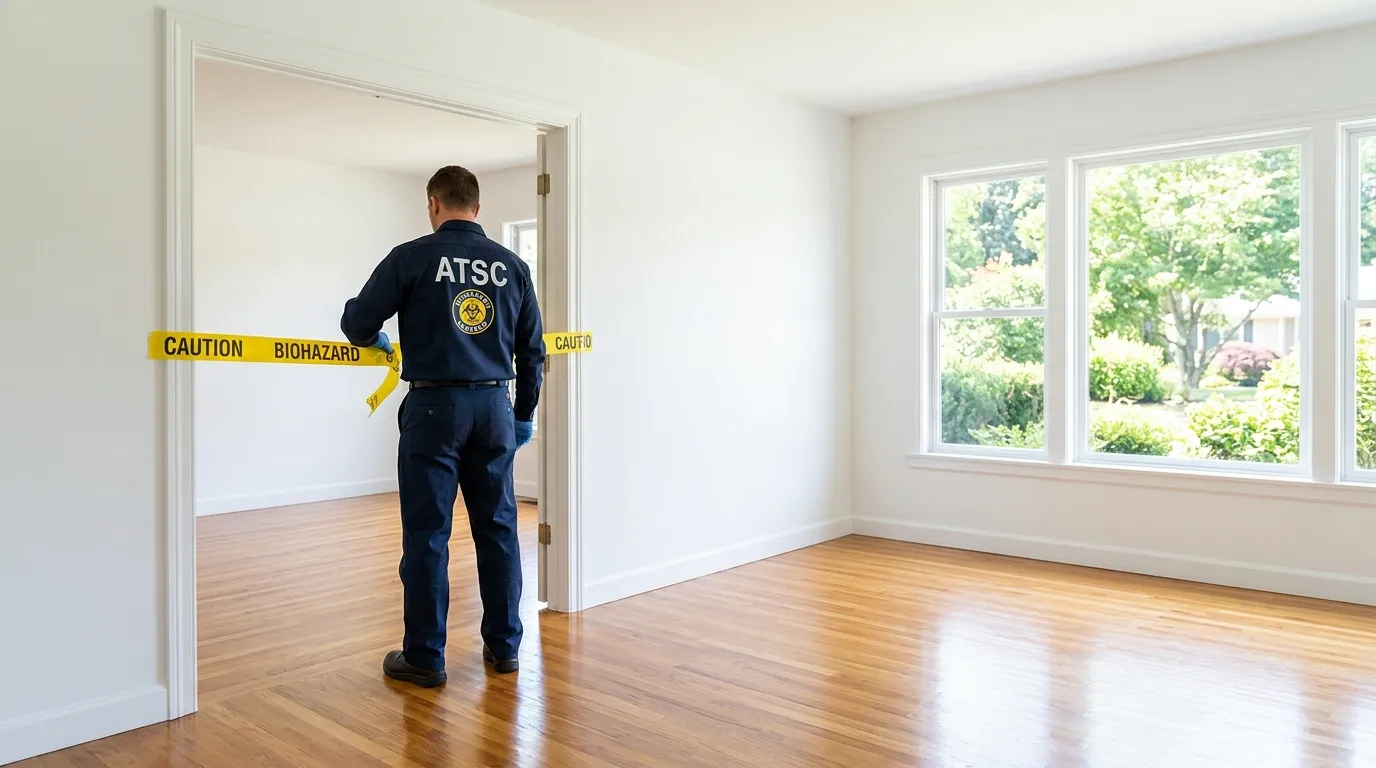 Certified biohazard cleanup crew performing Decomposition Cleanup in East Setauket